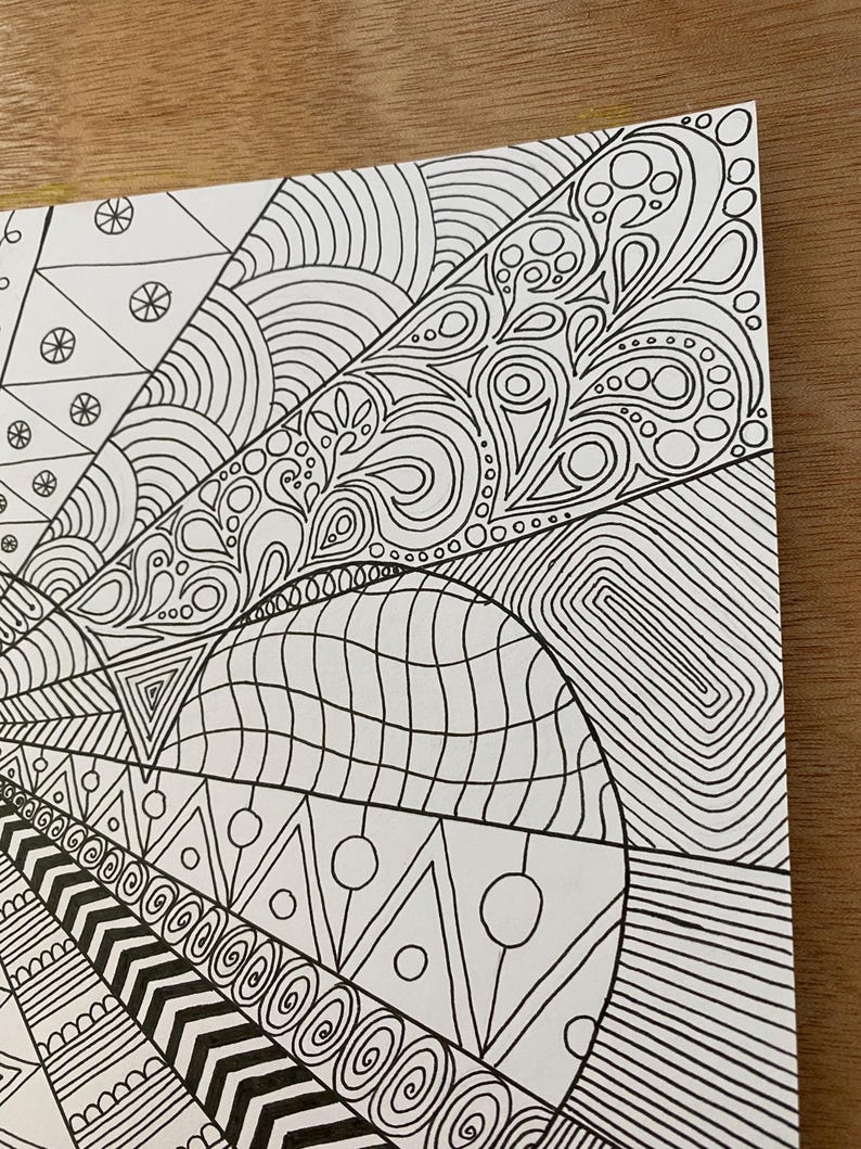 Heart Rays Colouring Page - Etsy