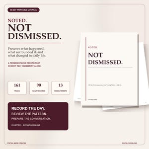 90-Day Perimenopause Journal Printable: Daily Symptom Tracker and Appointment Prep PDF