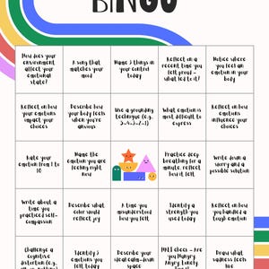Schede del Bingo sulla Consapevolezza Emotiva - Design Due - 10 Schede del Bingo sulla Terapia di Gruppo con ID Emotivo Unici - DBT, CBT, Attività di Gruppo di Autoesplorazione