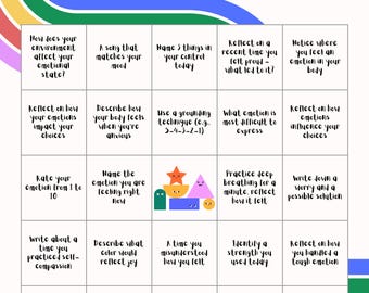 Tarjetas de bingo para la concienciación emocional - Actividad grupal de DBT y TCC