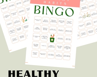 Healthy Habits Bingo – 12 Unique Wellness Cards