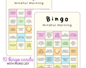 Uważne poranne bingo | Gra samoopieki dla nastolatków i dorosłych (PDF)