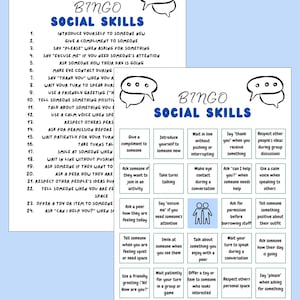 Social Skills Bingo, SPED, Skill Building, Middle School Communication Game (PDF Pattern)