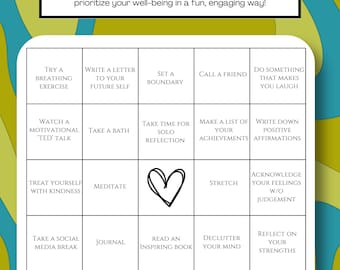 Self-Care Bingo Cards – Mindfulness, CBT (Digital Download)