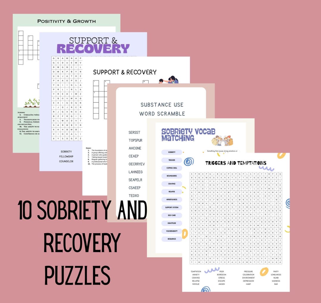 Sobriety & Recovery Worksheets | Mental Health Activities (printable ...