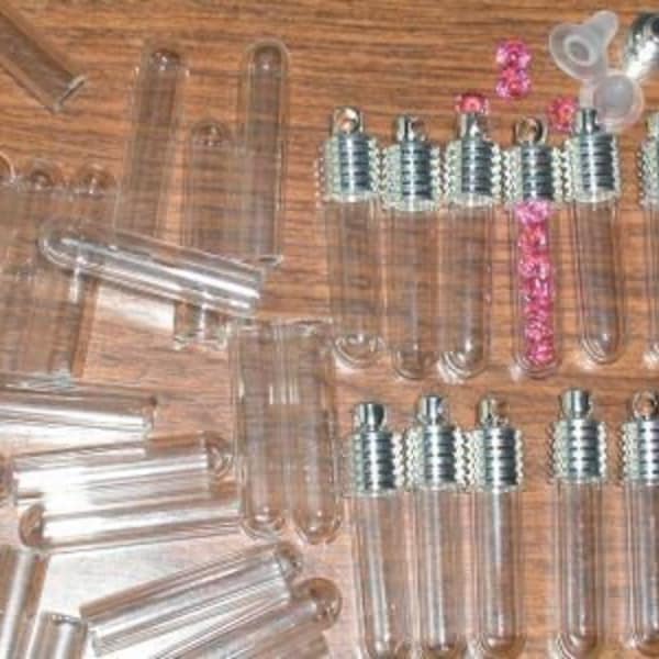 1 pc Wholesale Glass Tiny small Pendant Charm Vials TUBE Bottle NEW supplies