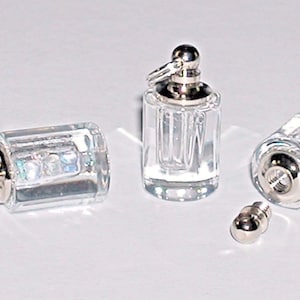 1Stk. Klarglas Zylinder kleine Miniatur Urne Fee Staub Anhänger Halskette Charme Trank Schwimm Medaillon Urne Fläschchen Flasche New
