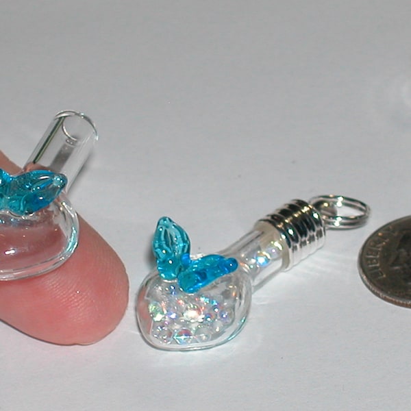 1 Large Screw Cap Tube Glass Bottle Vial Charm Pendant For Necklace Flat Bottom - Foto 4