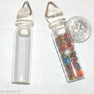 1pc Fillable Glass necklace rubber stopper top cap tube Bottle vial locket Pendant Charm bracelet supplies