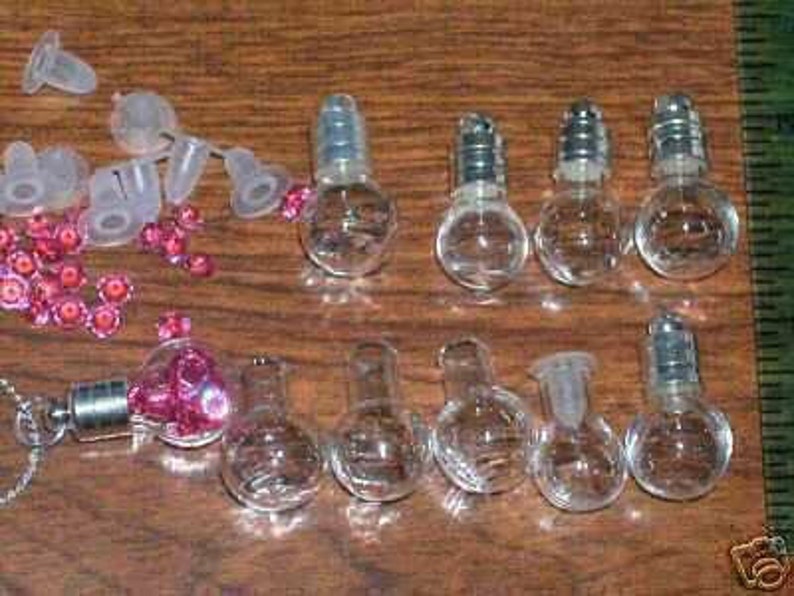10pc Wholesale MIX Lot Small Glass tiny miniature pendant necklace charm potion vials bottles New