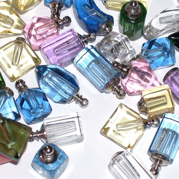 10pc. Wholesale Huge Lot MIX Small Glass tiny miniature urn fairy dust pendant necklace charm potion vials bottles New