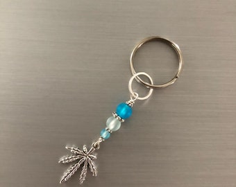 Cannabis Sea Glass Keychain