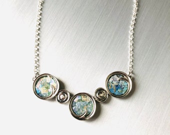 Roman Glass Triple Wave Necklace