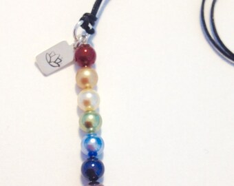 Pearl Chakra Necklace with Sterling Lotus Charm