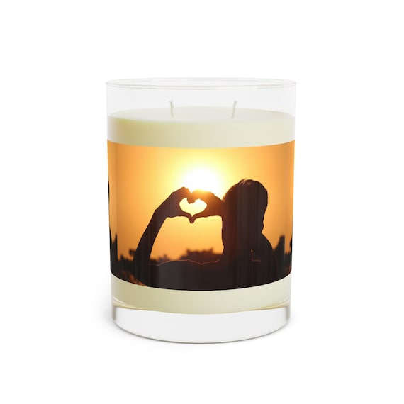 Romantic Scented Soy Candle: White Tea, Lavender & Ocean Mist - 11oz Full Glass