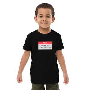 Je suis venu pour les collations, chemise drôle pour tout-petits, chemise collations, chemise collation drôle, chemises pour enfants, cadeau garçon, cadeau fille, t-shirt en coton bio