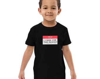 Je suis venu pour les collations, chemise drôle pour tout-petits, chemise collations, chemise collation drôle, chemises pour enfants, cadeau garçon, cadeau fille, t-shirt en coton bio
