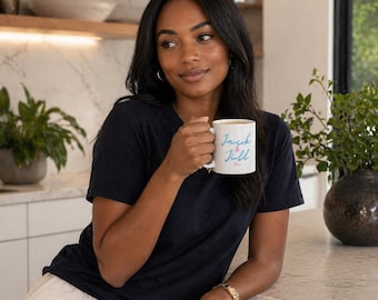 Jack en Jill Mom-mok - roze en blauwe keramische koffiekop
