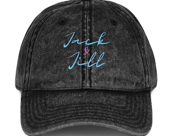 Jack and Jill Vintage Cotton Twill Cap - Jack and Jill Unisex Hat - Vintage Cotton Twill Cap
