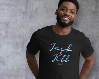 Jack and Jill Dad Shirt – Pink and Blue, Relaxed Fit Tee