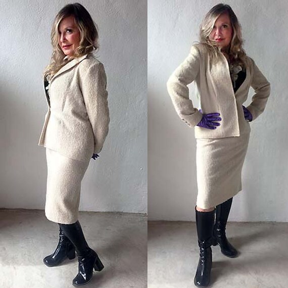 FREE SHIP Adolph Schuman for Lilli Ann Suit Ivory
