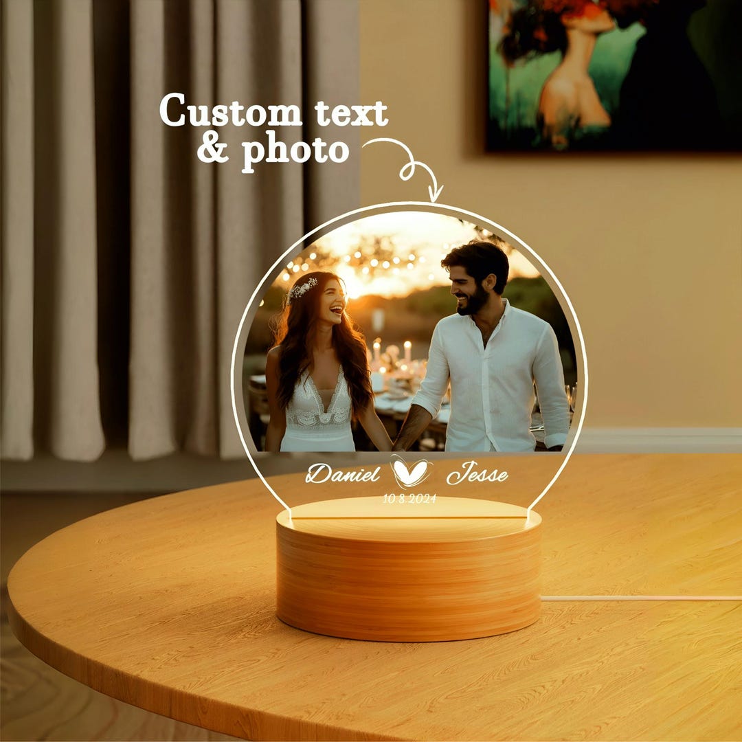 Custom LED Night Light, Photo Frame, Acrylic Plaque, Home Decoration ...
