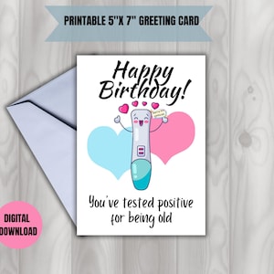 Cartão de aniversário personalizado para impressão | Download digital instantâneo para adultos | Presente engraçado para melhor amigo | Modelo de cartão de felicitações exclusivo e peculiar