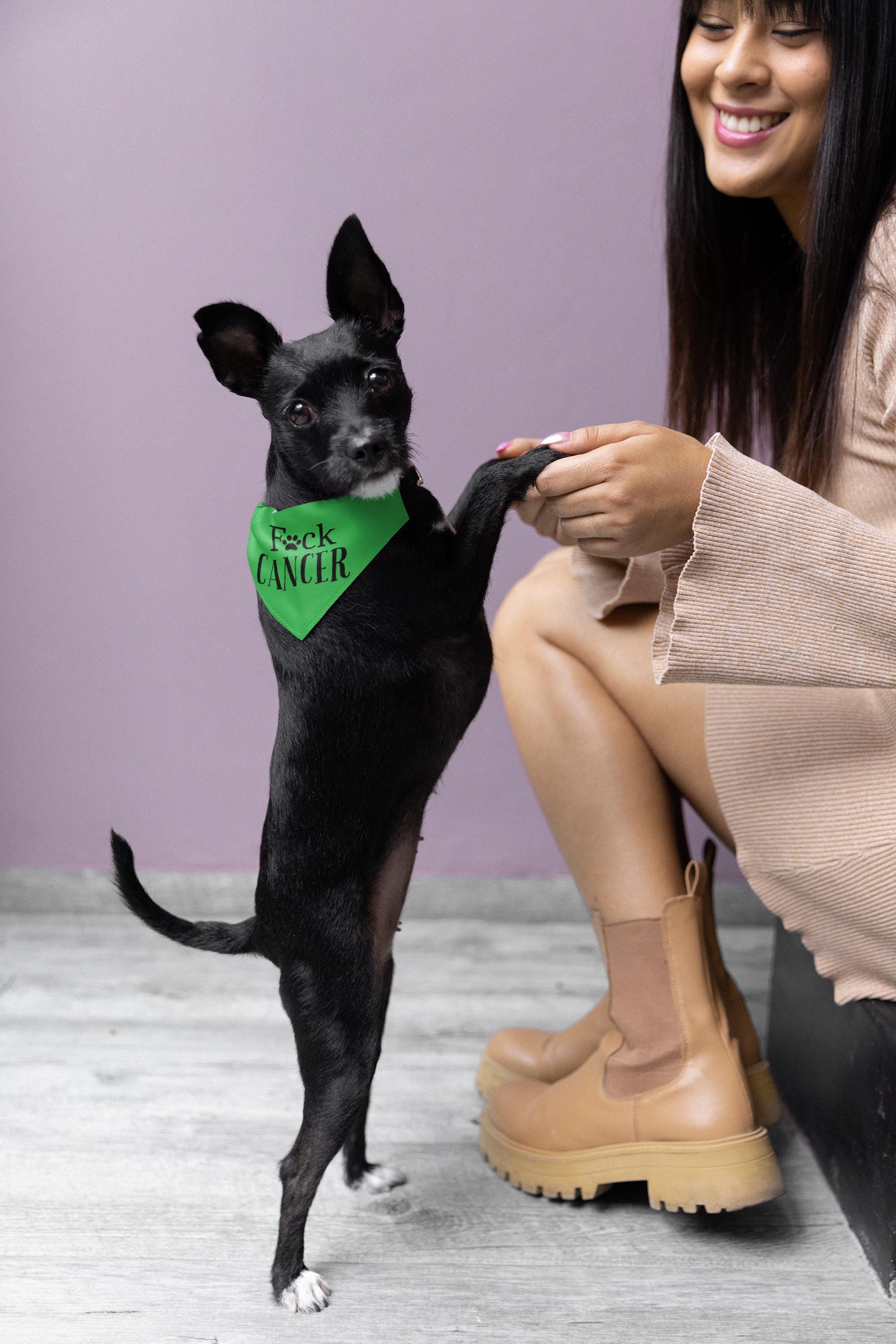 Canine Cancer Bandana, Fuck Cancer Dog Bandana, Pet Cancer