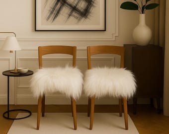 Icelandic Sheepskin Chair Pad: Natural White, Scandinavian Decor