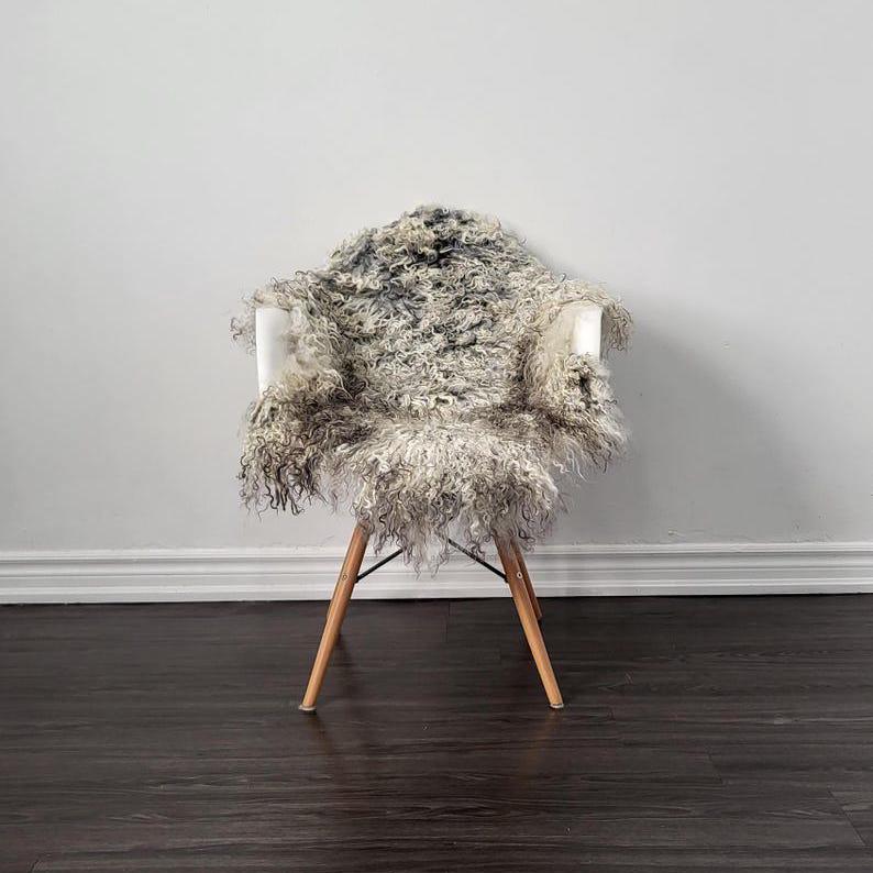 ゴットランドシープスキン グレー ラグ 約90cm x 60cm ゴットランド