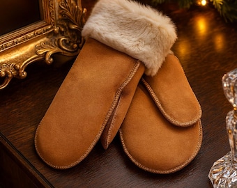 Handmade Sheepskin Mittens – Merino Wool, Sustainable Winter Gloves