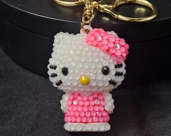 Bedazzled Hello Kitty Keychain: Unique Purse Charm