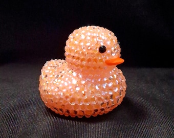 Peach Rubber Ducky, Bling Ducks, Bedazzled, Jeep Duck, Easter Basket Gift, Spring Gift