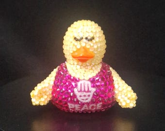 Yoga Rubber Duck, Yoga Bling, Peace, Bedazzled, Jeep