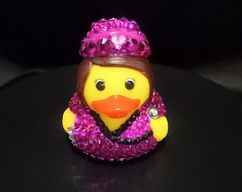 Hot Pink Rhinestone Nurse Rubber Duck, Bedazzled Jeep Toy, Desk Accessory