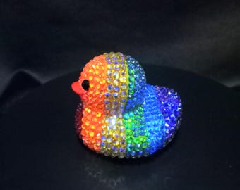 Rainbow Bling Rubber Duck: Pride Jeep Duck