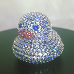 Bedazzled Black Rubber Duck: Moonlight Glass Rhinestones, Jeep Duck, Bling