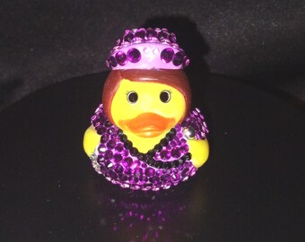 Purple Nurse Bling Rubber Duck, Jeep, Bedazzled Nurse, Unique, Fun Gift