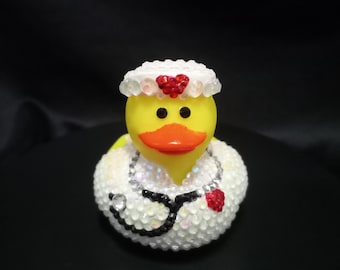 Nurse Bling Rubber Duck, Bedazzled Nurse, Unique, Fun Gift, Rhinestone