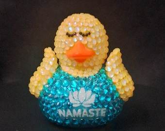 Bedazzled Yoga Rubber Duck, Namaste Gift