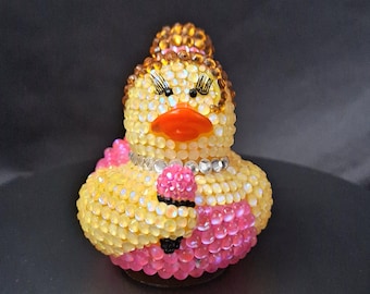 Bedazzled Singer Duck: Pink Mermaid Bead Dress, Jeep Duck