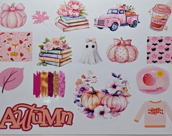 Pink Autumn Stickers