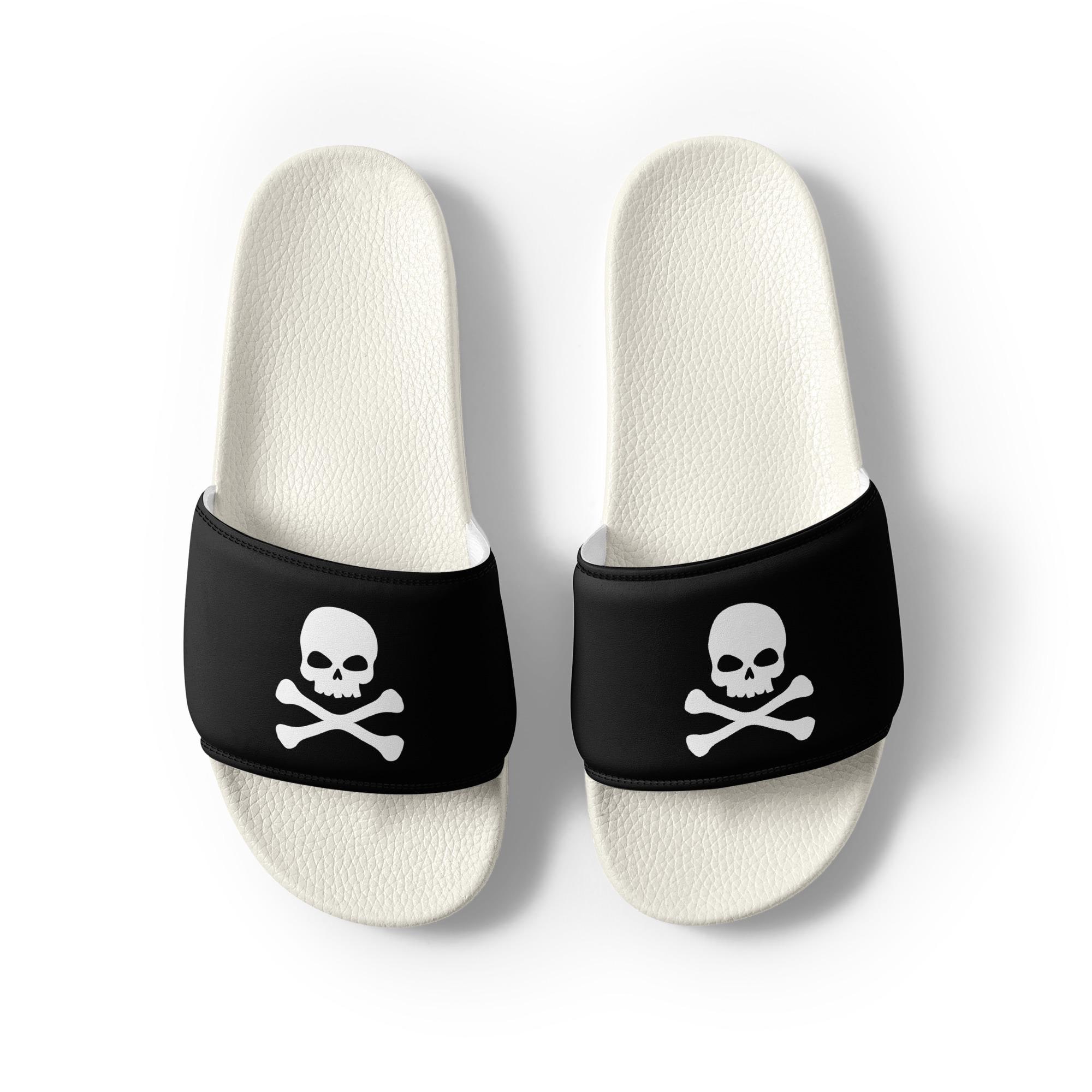 One Piece Slides Mens 9 Black New Straw Hat Pirates Jolly Roger EVA Sandals One Piece Straw Hat Jolly Roger Slipper Socks with Grippers  main image 2