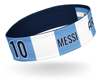 Argentina AR Soccer L. Messi #10 PopFelix Unisex Headband Jersey - Reversible