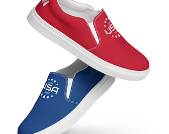 Zapatos de lona sin cordones de diseño para mujer, edición 1776/2026 USA 250th Anniversary