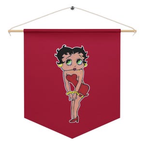 18&quot; x 21&quot; Carmine Red Betty Boop Sketch Drawing PopFelix Designer Pennant Banner