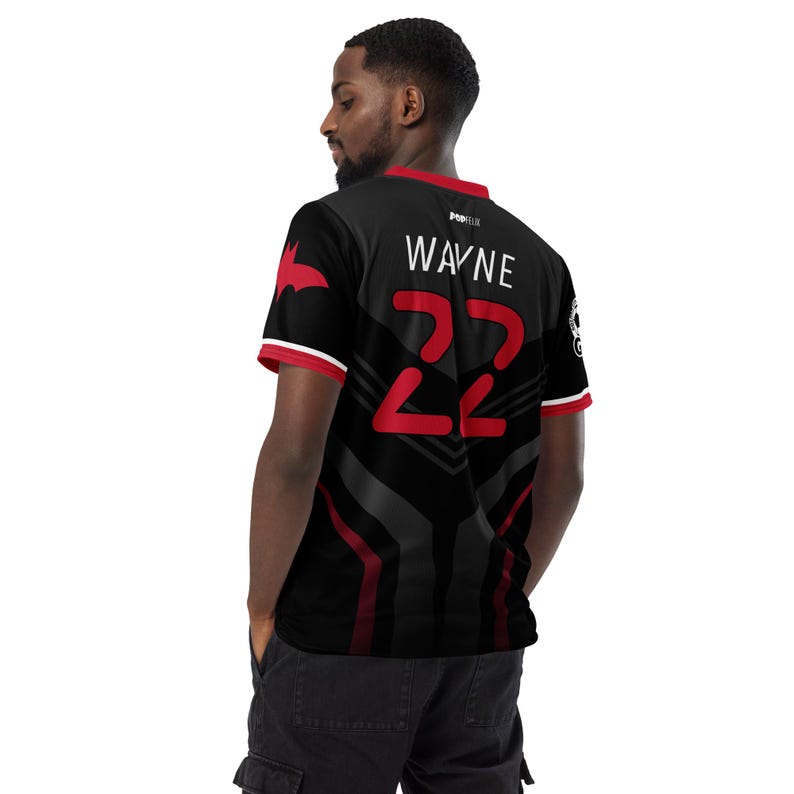 Bruce Wayne #22 Gotham Bats Football Club Recycled Unisex Sports Jersey