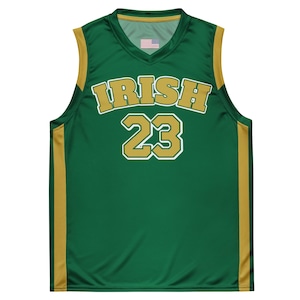 Réplica de la camiseta de baloncesto reciclada de Lebron James #23 de los Fighting Irish de la escuela secundaria St. Vincent.