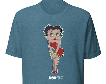 Retro Cartoon Betty Boop Drawing Unisex Pop Felix T-Shirt - Eight Colors
