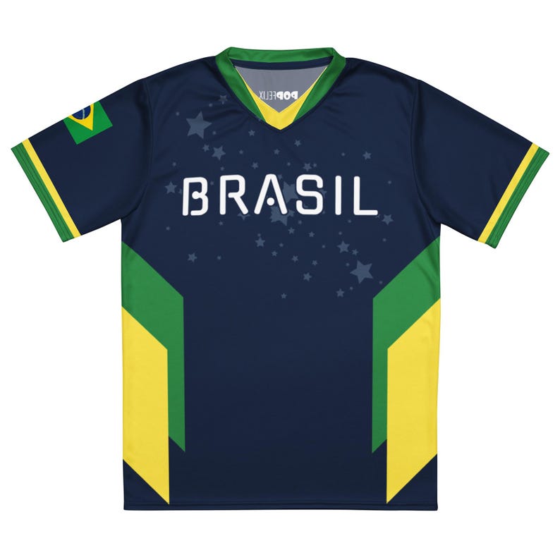 Reimagined Navy Brazil Team Pele #10 Brasil PopFelix Historical Designer Unisex Sports Jersey